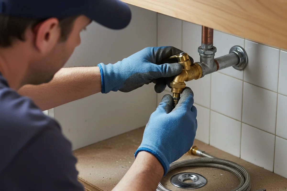 Shutoff valve and fitting work during Emergency Plumbing in Cunningham